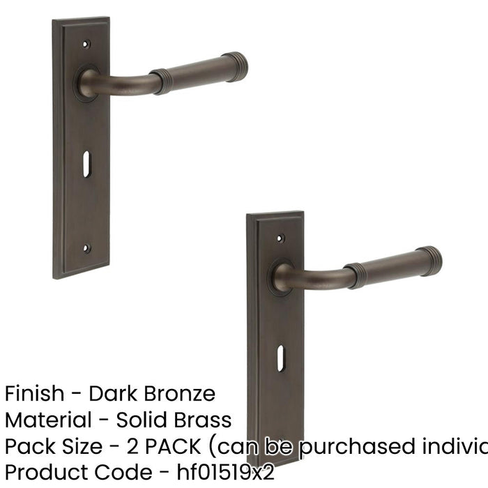 PACK Elegant Dark Bronze Door Handle Lock Backplate Luxury Homes Solid Brass Interior Handle (1)-1