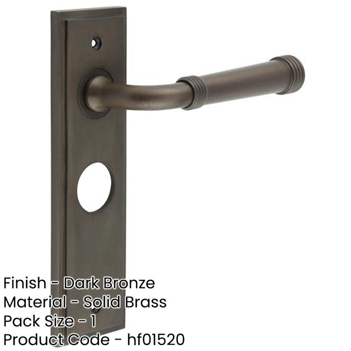 Luxury Dark Bronze Bathroom Door Handle with Backplate Solid Brass Interior Handle-1