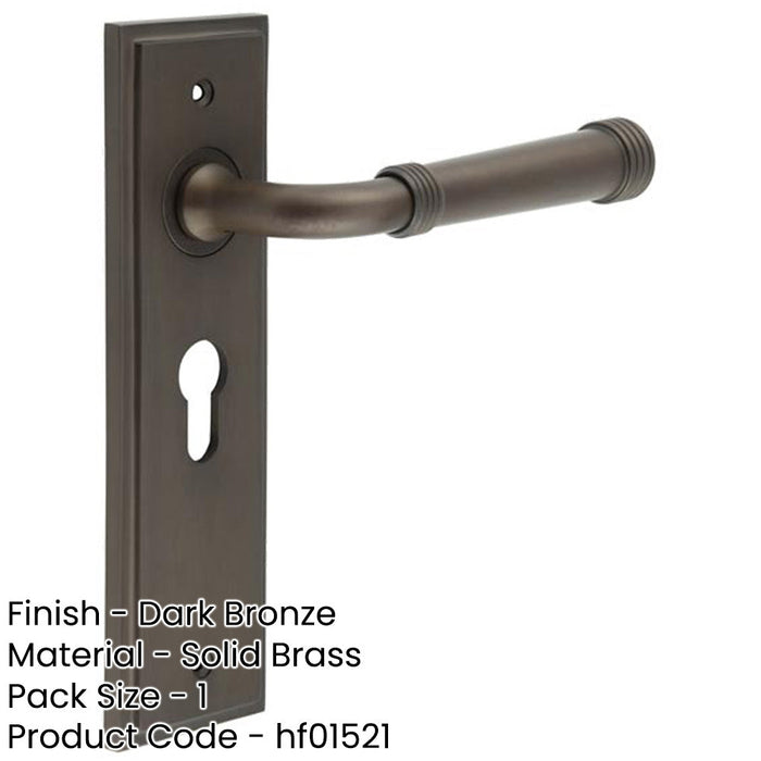 Elegant Dark Bronze Euro Backplate Door Handle Luxury Homes Solid Brass Interior Handle-1