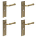 PACK Antique Brass Door Handle Lock Backplate Elegant Home Decor Solid Brass Interior Handle (1)