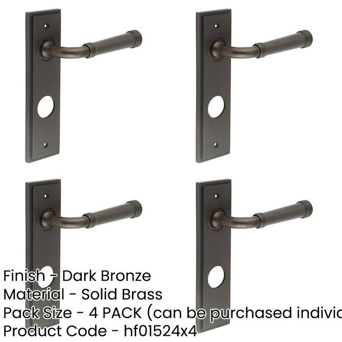 PACK Elegant Dark Bronze Bathroom Door Handle with Backplate Solid Brass Interior Handle (1)-1