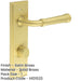 Satin Brass Door Handle with Backplate Bathrooms Elegant Turn Release Design Solid Brass Interior Handle-1