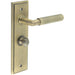 Antique Brass Bathroom Door Handle with Backplate Turn Release Solid Brass Interior Handle (5)