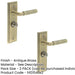 PACK Antique Brass Bathroom Door Handle with Backplate Turn Release Solid Brass Interior Handle (12)-1