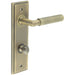 Antique Brass Bathroom Backplate Door Handle with Turn Release Solid Brass Interior Handle