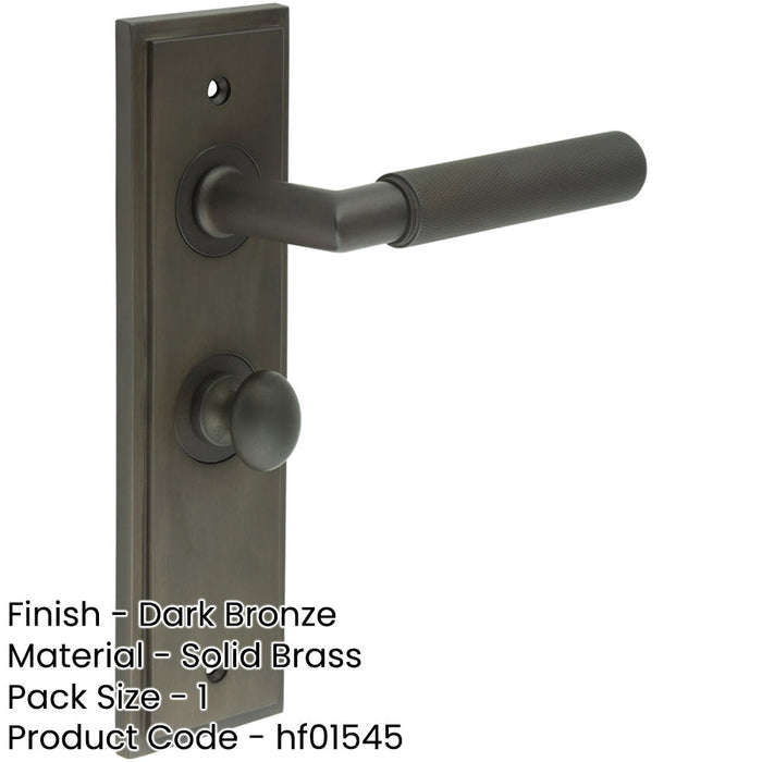 Elegant Dark Bronze Bathroom Door Handle with Backplate Turn Release Solid Brass Interior Handle (9)-1