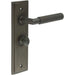 Elegant Dark Bronze Bathroom Door Handle with Backplate Turn Release Solid Brass Interior Handle (9)