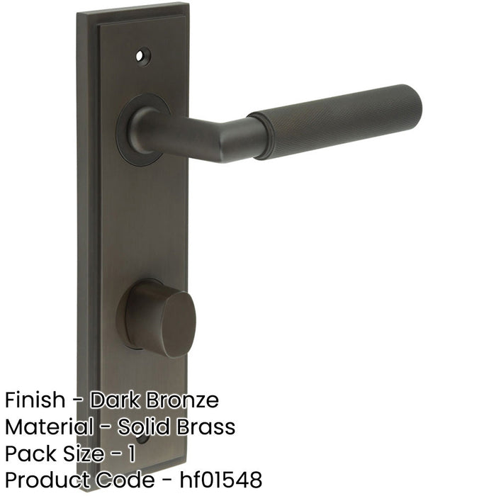 Elegant Dark Bronze Bathroom Door Handle with Backplate Turn Release Solid Brass Interior Handle (10)-1