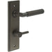 Luxury Dark Bronze Bathroom Door Handle with Backplate Turn Release Solid Brass Interior Handle