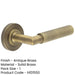 Luxury Antique Brass Door Handle Plain Rose with Knurled Detailing Solid Brass Interior Handle-1