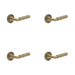 PACK Luxury Antique Brass Door Handle Plain Rose with Knurled Detailing Solid Brass Interior Handle