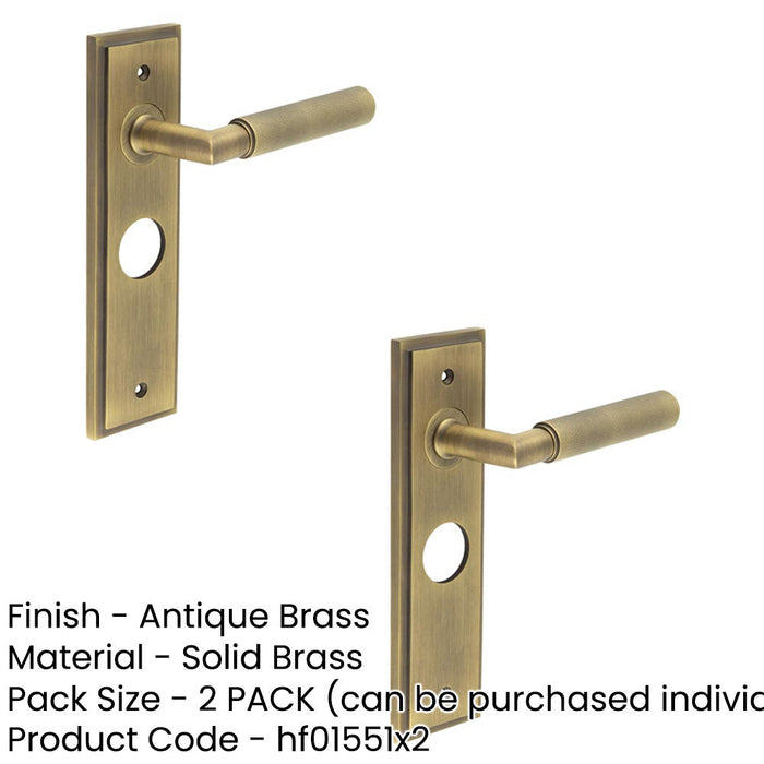 PACK Antique Brass Bathroom Door Handle with Backplate Solid Brass Interior Handle (1)-1