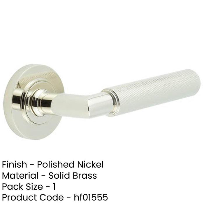 Luxury Polished Nickel Door Handle Plain Rose Solid Brass Interior Handle-1