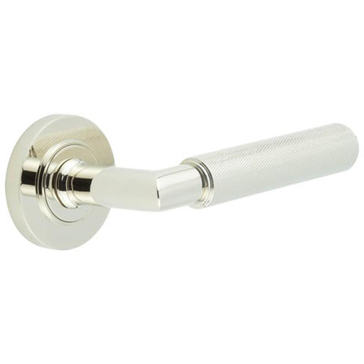 Luxury Polished Nickel Door Handle Plain Rose Solid Brass Interior Handle