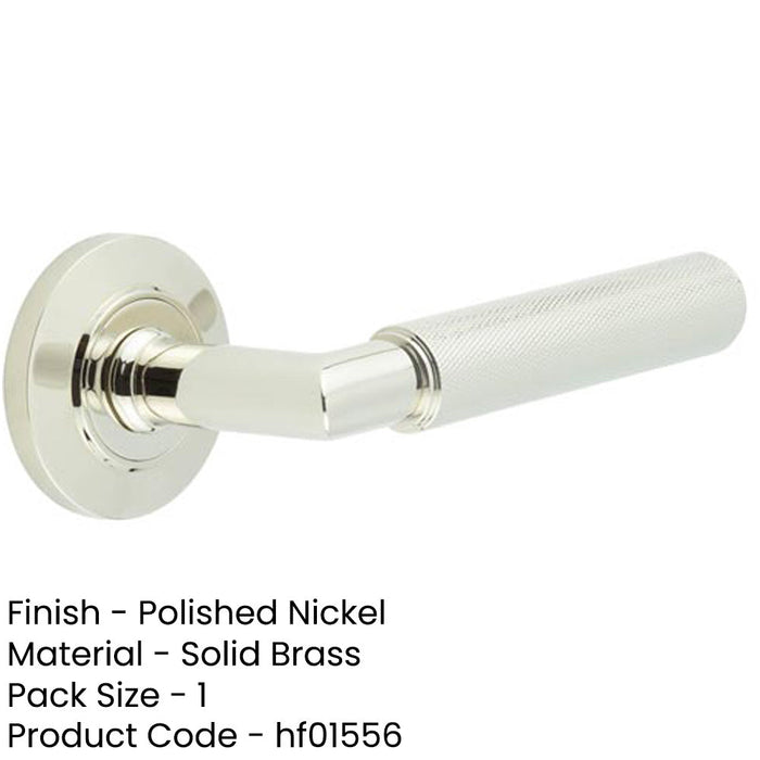 Luxury Polished Nickel Door Handle Chamfered Rose Solid Brass Interior Handle (1)-1