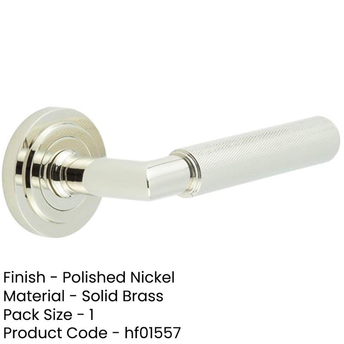 Stylish Polished Nickel Door Handle Stepped Rose Solid Brass Interior Handle-1