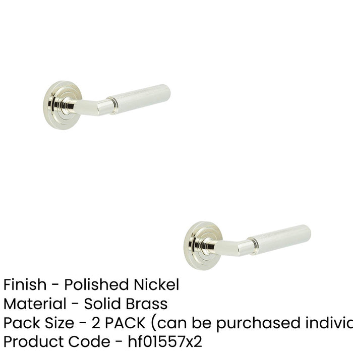 PACK Stylish Polished Nickel Door Handle Stepped Rose Solid Brass Interior Handle (1)-1