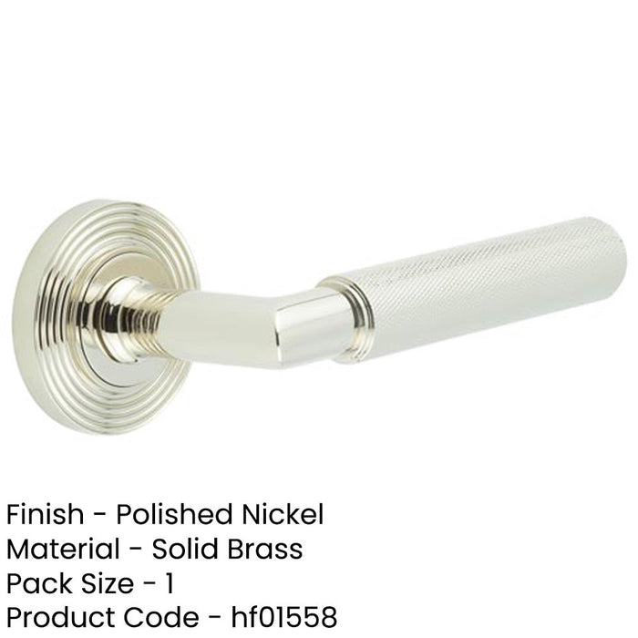 Polished Nickel Door Handle Reeded Rose Luxury Interiors Solid Brass Interior Handle-1