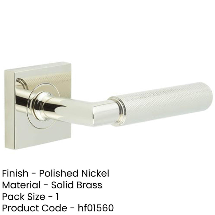 Elegant Polished Nickel Door Handle Square Rose Solid Brass Interior Handle (2)-1