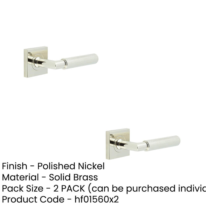 PACK Elegant Polished Nickel Door Handle Square Rose Solid Brass Interior Handle (5)-1