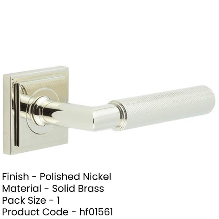 Luxury Polished Nickel Door Handle Square Stepped Rose Solid Brass Interior Handle-1