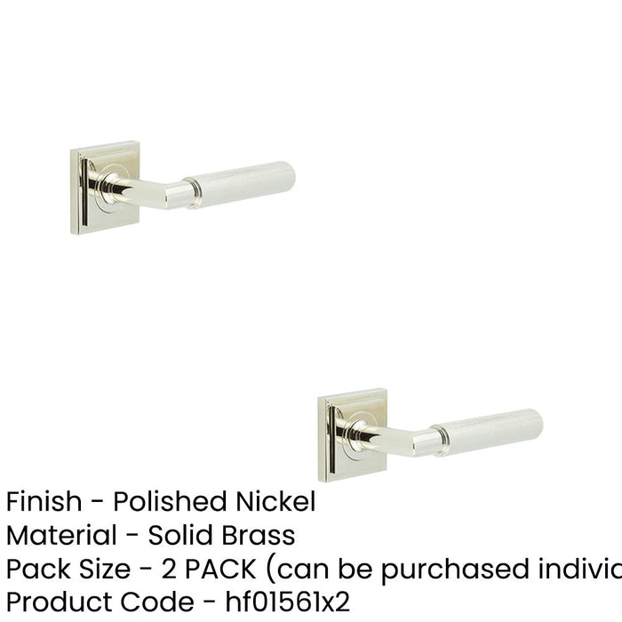 PACK Luxury Polished Nickel Door Handle Square Stepped Rose Solid Brass Interior Handle (1)-1