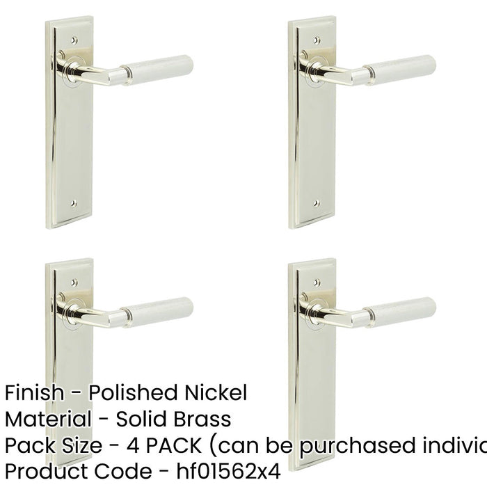 PACK Luxury Polished Nickel Door Handle Latch with Versatile Backplate Options Solid Brass Interior Handle-1