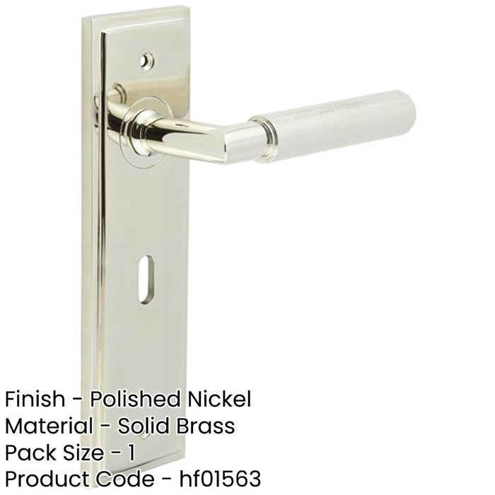 Luxury Polished Nickel Door Handle Lock Backplate with Versatile Mounting Options Solid Brass Interior Handle-1