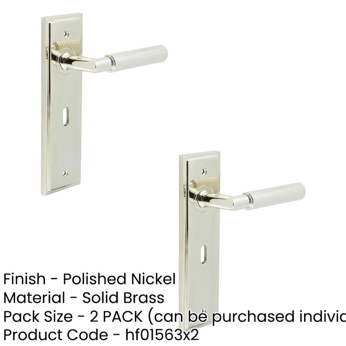 PACK Luxury Polished Nickel Door Handle Lock Backplate with Versatile Mounting Options Solid Brass Interior Handle (1)-1