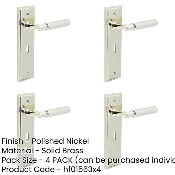 PACK Luxury Polished Nickel Door Handle Lock Backplate with Versatile Mounting Options Solid Brass Interior Handle-1