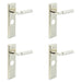 PACK Luxury Polished Nickel Bathroom Door Handle with Backplate Solid Brass Interior Handle