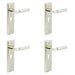 PACK Luxury Polished Nickel Euro Backplate Door Handle with Knurled Detail Solid Brass Interior Handle