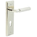 Luxurious Door Handle with Euro Backplate Polished Nickel Finish Solid Brass Interior Handle