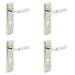 PACK Luxurious Door Handle with Euro Backplate Polished Nickel Finish Solid Brass Interior Handle