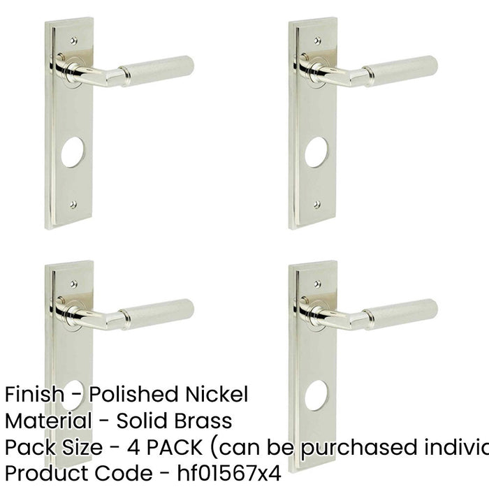 PACK Polished Nickel Bathroom Door Handle with Backplate Solid Brass Interior Handle (1)-1