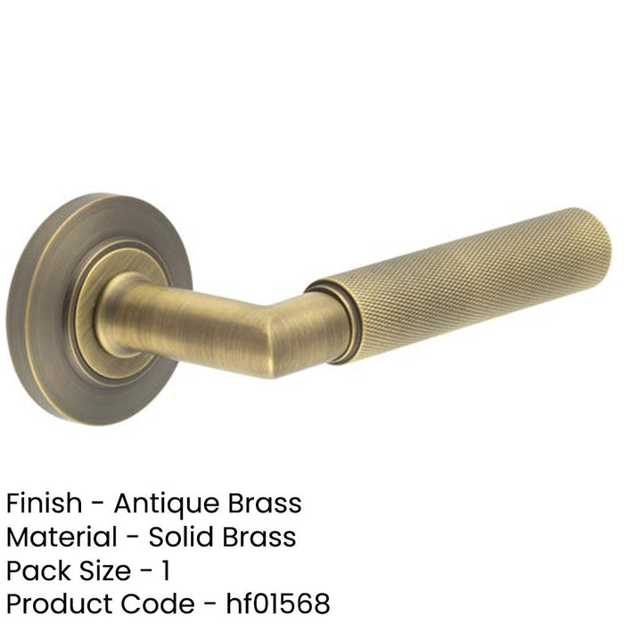 Elegant Antique Brass Door Handle with Chamfered Rose Solid Brass Interior Handle-1