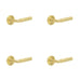 PACK Luxury Satin Brass Door Handle with Rose Design Homes Offices Solid Brass Interior Handle