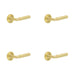 PACK Luxury Satin Brass Door Handle with Stepped Rose Solid Brass Interior Handle