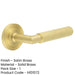 Luxury Satin Brass Door Handle with Reeded Rose Design Solid Brass Interior Handle-1