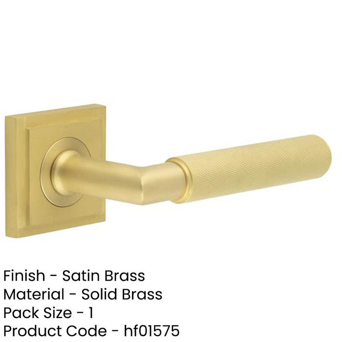 Elegant Satin Brass Door Handle Square Stepped Rose Luxury Interiors Solid Brass Interior Handle-1