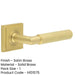 Elegant Satin Brass Door Handle Square Stepped Rose Luxury Interiors Solid Brass Interior Handle-1