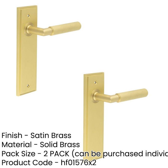 PACK Satin Brass Door Handle Latch Backplate Elegant Interiors Solid Brass Interior Handle (3)-1