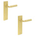 PACK Satin Brass Door Handle Latch Backplate Elegant Interiors Solid Brass Interior Handle (3)