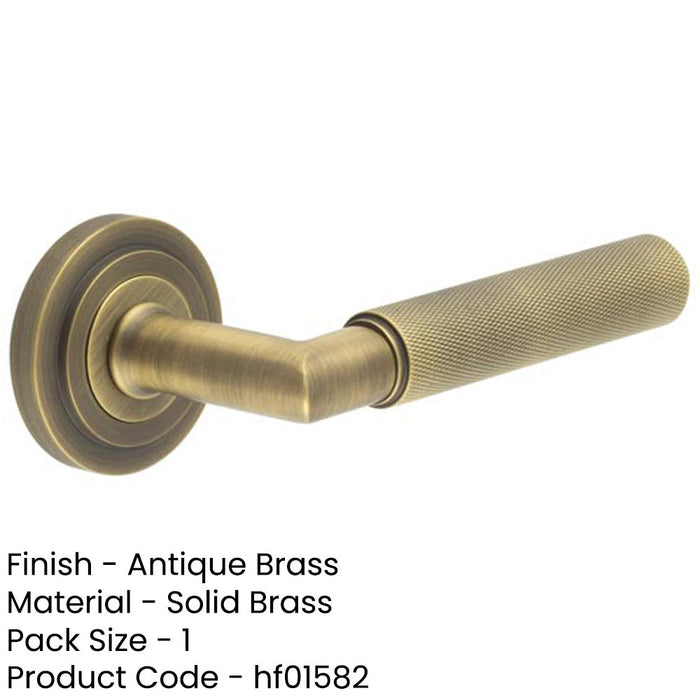 Antique Brass Door Handle Stepped Rose Premium Quality Design Solid Brass Interior Handle-1
