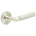Satin Nickel Door Handle Chamfered Rose Luxury Solid Brass Design Solid Brass Interior Handle