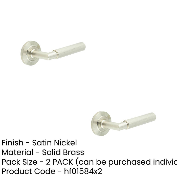 PACK Satin Nickel Door Handle Chamfered Rose Luxury Solid Brass Design Solid Brass Interior Handle (1)-1