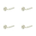 PACK Satin Nickel Door Handle Chamfered Rose Luxury Solid Brass Design Solid Brass Interior Handle
