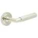 Luxury Satin Nickel Door Handle Stepped Rose Stylish Interiors Solid Brass Interior Handle