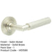 Luxury Satin Nickel Door Handle with Reeded Rose Design Solid Brass Interior Handle-1