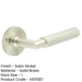 Luxurious Satin Nickel Door Handle with Knurled Rose Design Solid Brass Interior Handle-1